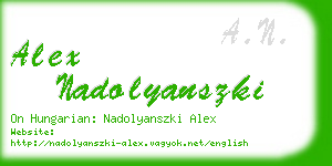 alex nadolyanszki business card